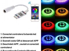 MINI CONTROLER RGB LED CU BLUETOOTH QR